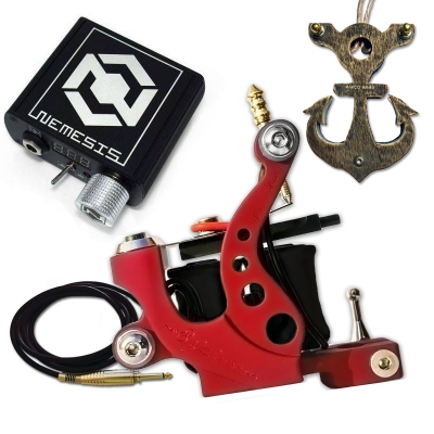 Tattoo Machine Egiziana + Nemesis + Foot-switch + Clip Cord